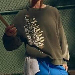 Free People All Star Buti Logo Pullover in Ash Sport size Medium